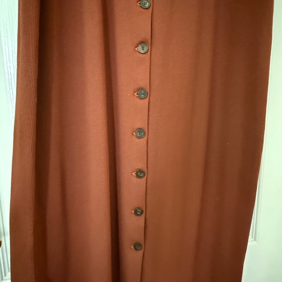 Sezane Rust Button-Front Midi Dress - Picture 10 of 13